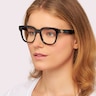 GG0958O Black Tan AcetateEyeglass Frames for Women for Glasses Direct