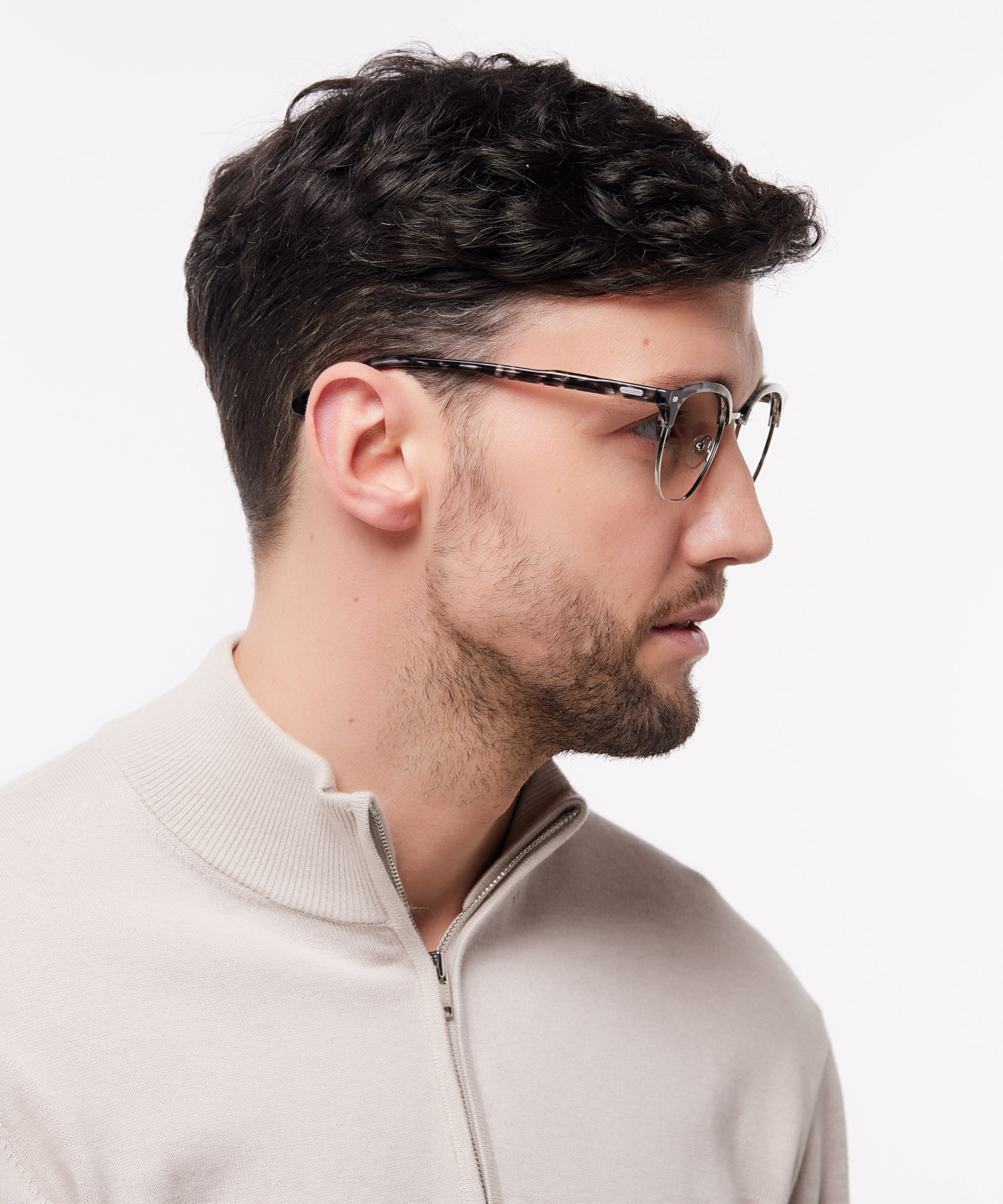 Keegan Havana Grey & Silver MetalEyeglass Frames for Men for Glasses Direct