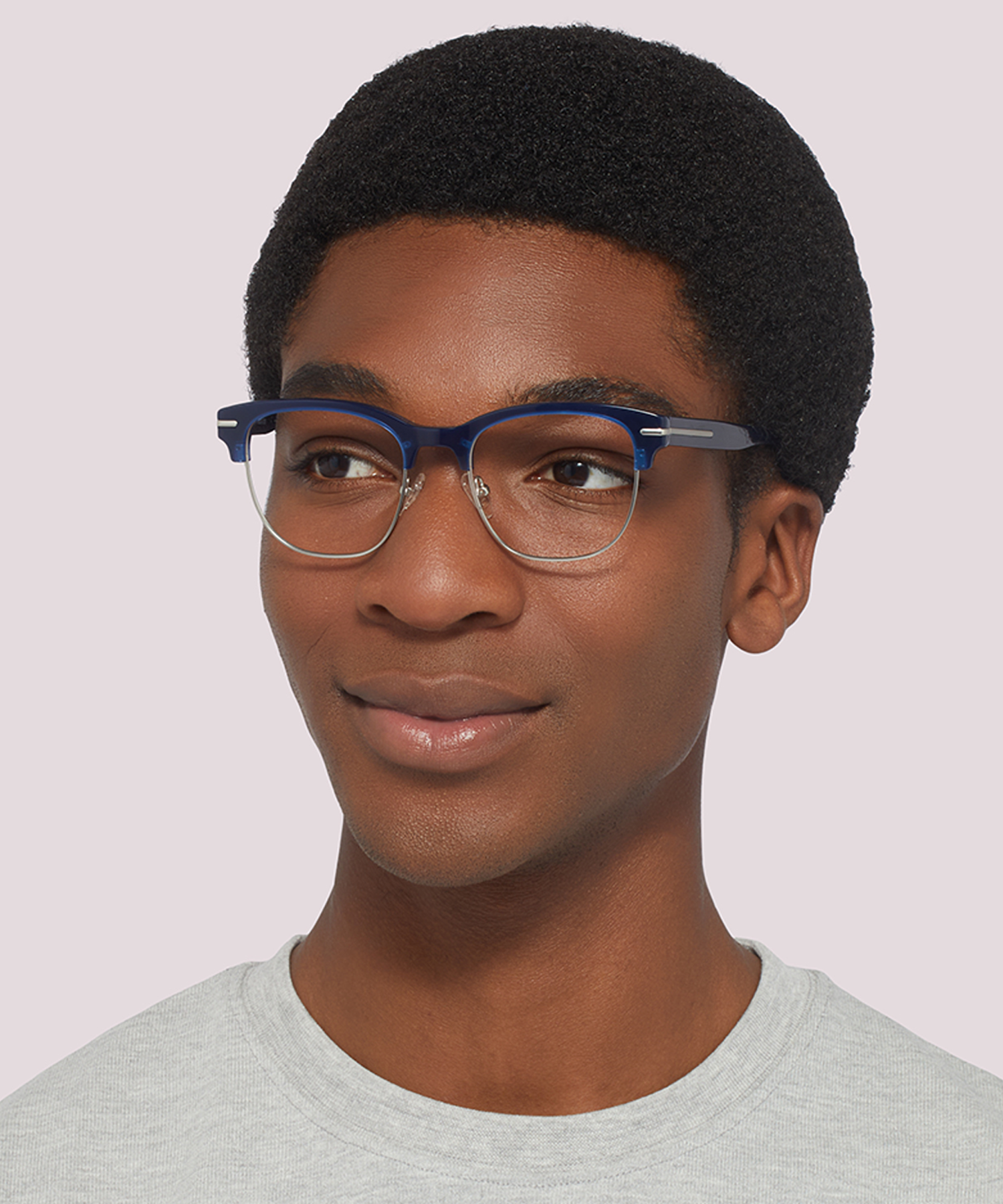 Greenford Navy Blue MetalEyeglass Frames for Men for Glasses Direct