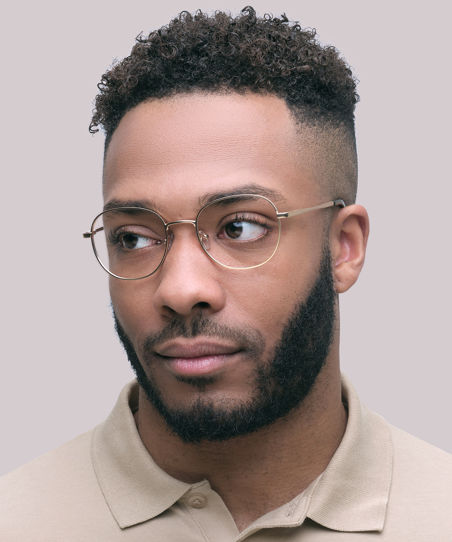 Harlan Satin Gold MetalEyeglass Frames for Men for Glasses Direct