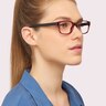 Dewy Burgundy & Black PlasticEyeglass Frames for Women for Glasses Direct