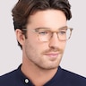 Baker Brown Horn & Silver AcetateEyeglass Frames for Men for Glasses Direct