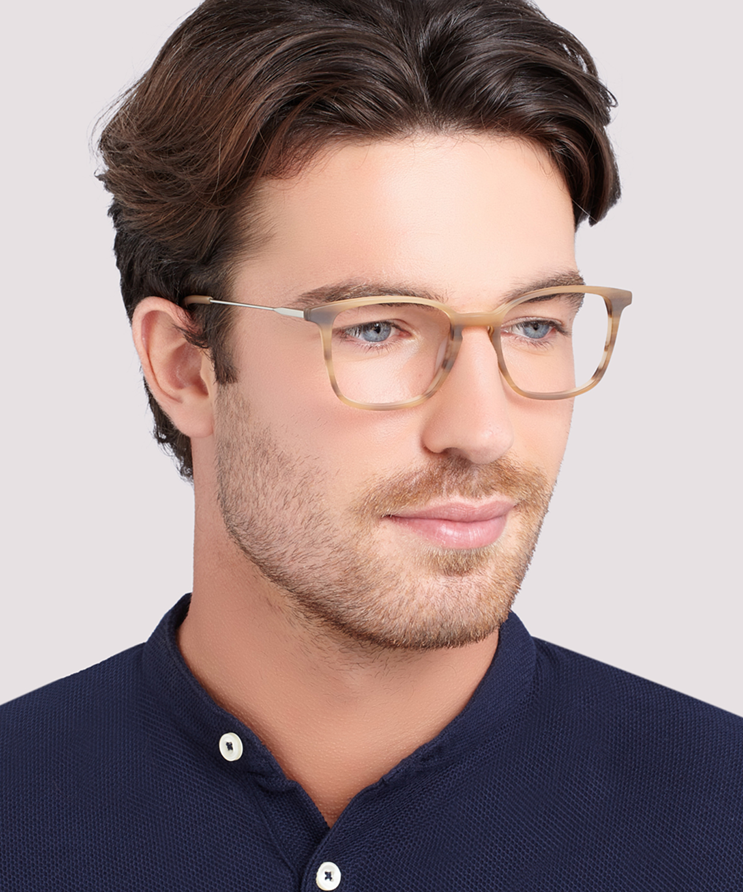 Baker Brown Horn & Silver AcetateEyeglass Frames for Men for Glasses Direct