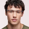 EA1149 Matte Silver & Blue MetalSunglass Frames for Men for Glasses Direct
