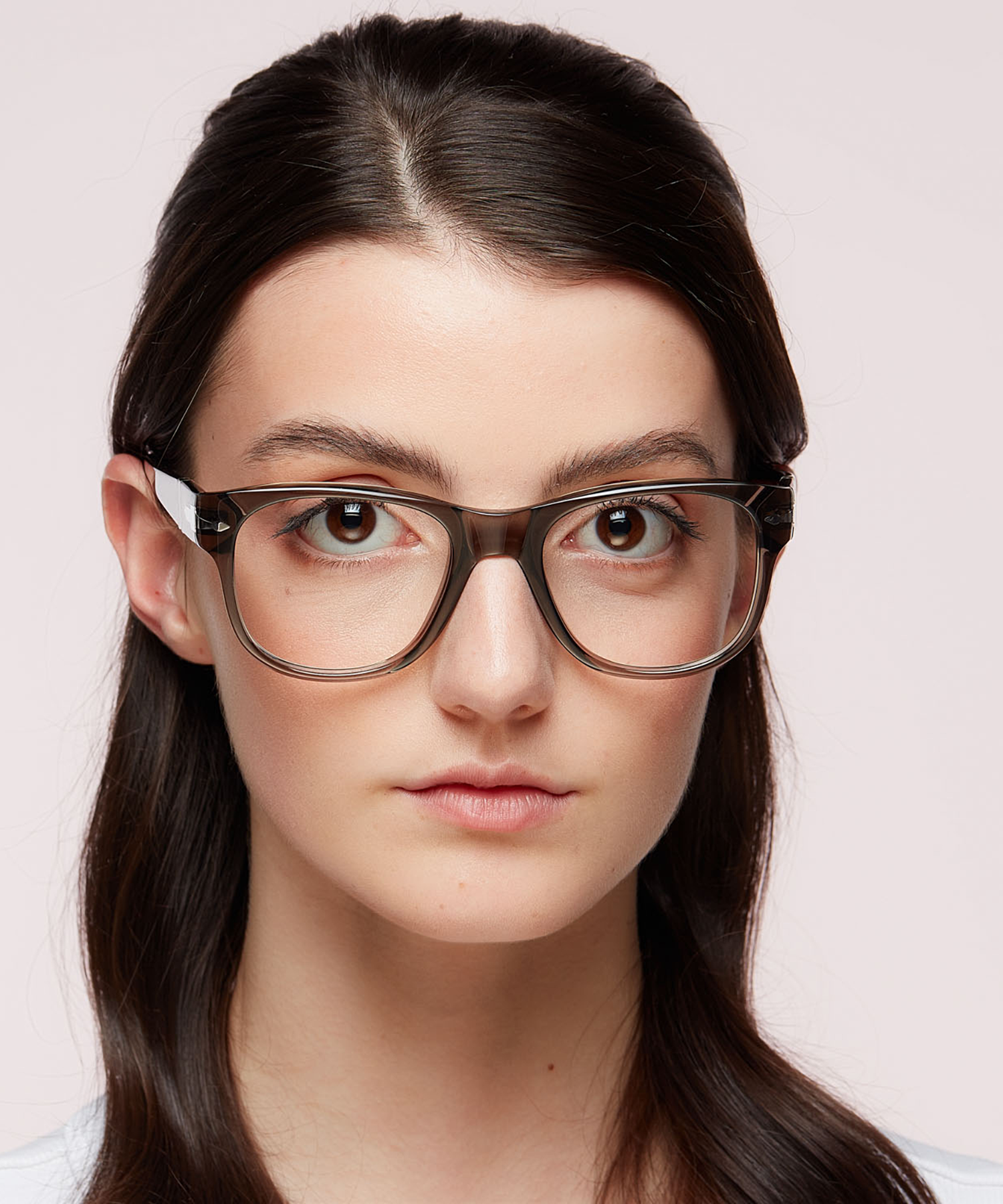 PO3312V Transparent Taupe Gray AcetateEyeglass Frames for Women for Glasses Direct