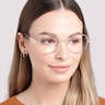 Aida Shiny Gold MetalEyeglass Frames for Women for Glasses Direct