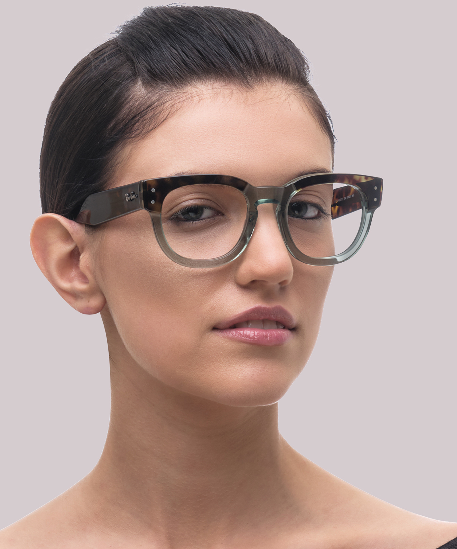 RB0298V Havana On Transparent Green AcetateEyeglass Frames for Women for Glasses Direct