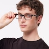 Overhead Satin Black PlasticEyeglass Frames for Men for Glasses Direct