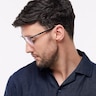 Kevin Matte Black & Shiny Silver MetalEyeglass Frames for Men for Glasses Direct