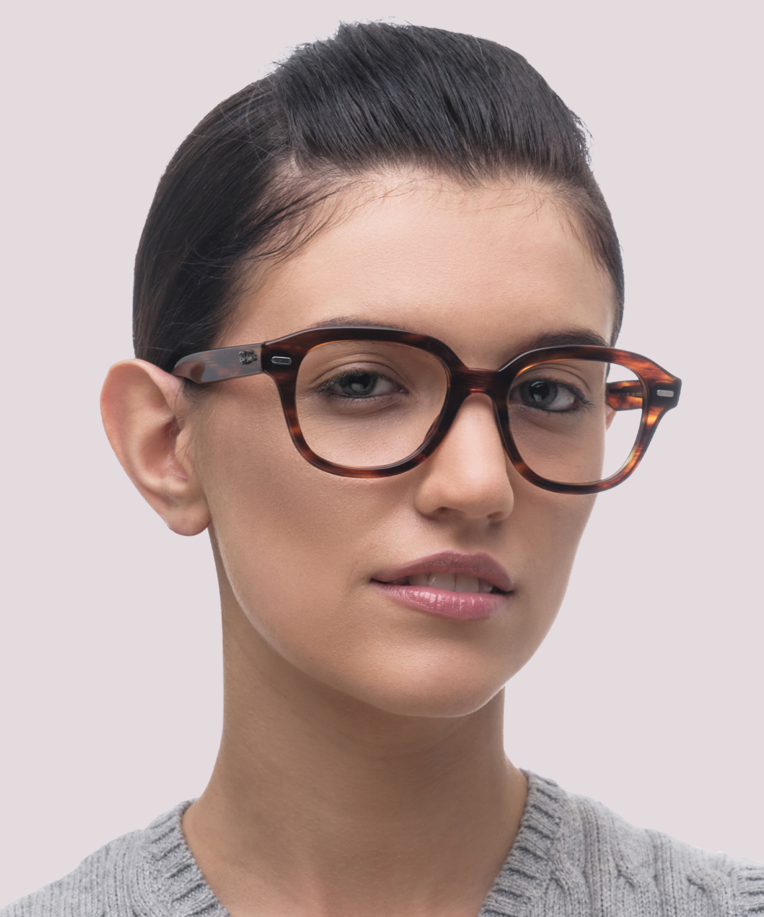 RB7215 Striped Havana PlasticEyeglass Frames for Women for Glasses Direct
