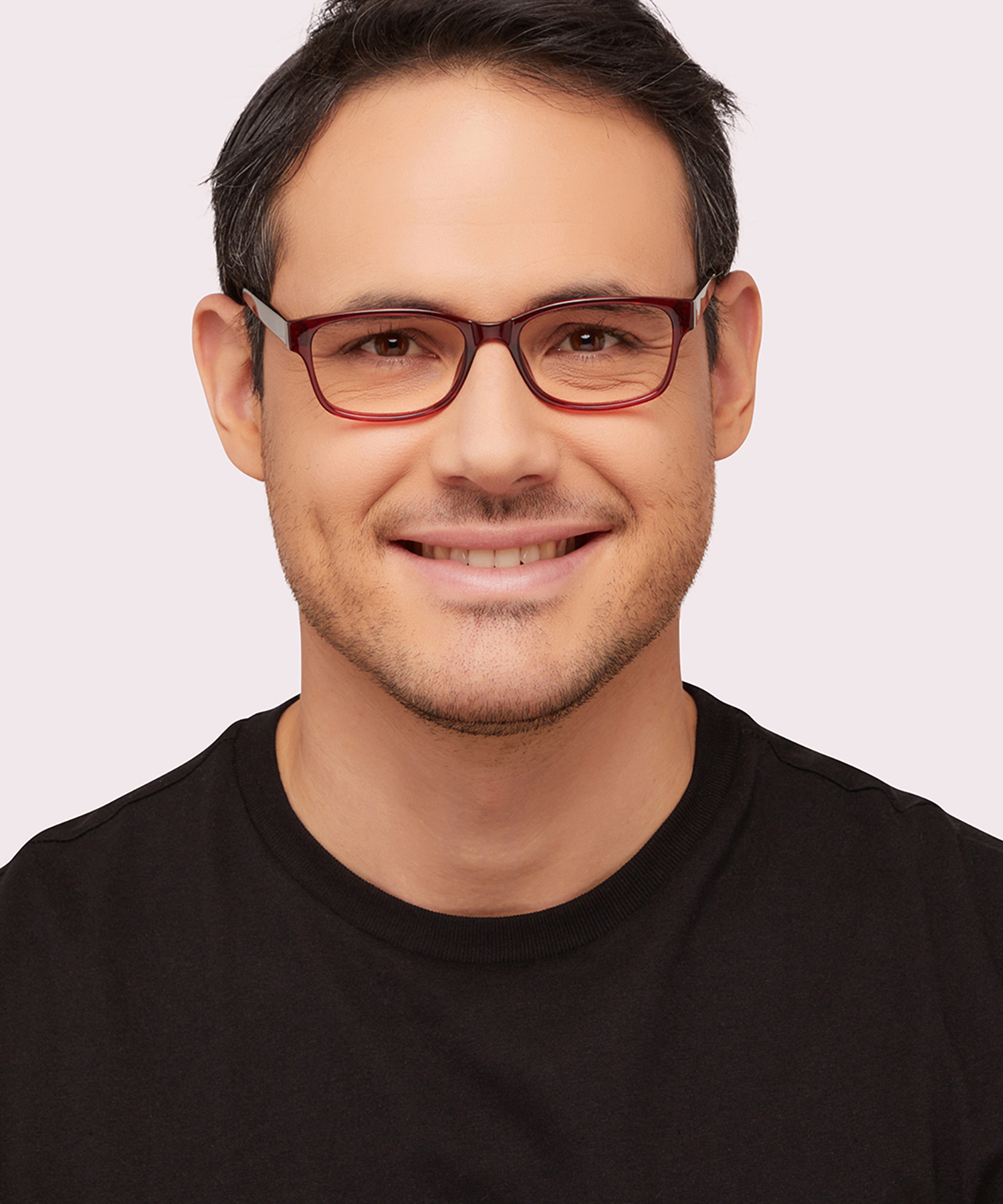 Dewy Burgundy & Black PlasticEyeglass Frames for Men for Glasses Direct