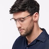 Kevin Matte Blue & Gunmetal MetalEyeglass Frames for Men for Glasses Direct