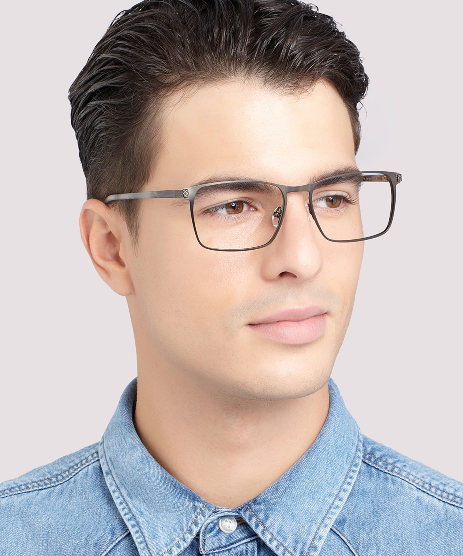 Alec Gunmetal & Grey MetalEyeglass Frames for Men for Glasses Direct