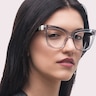 MARC 649 Grey Black PlasticEyeglass Frames for Women for Glasses Direct