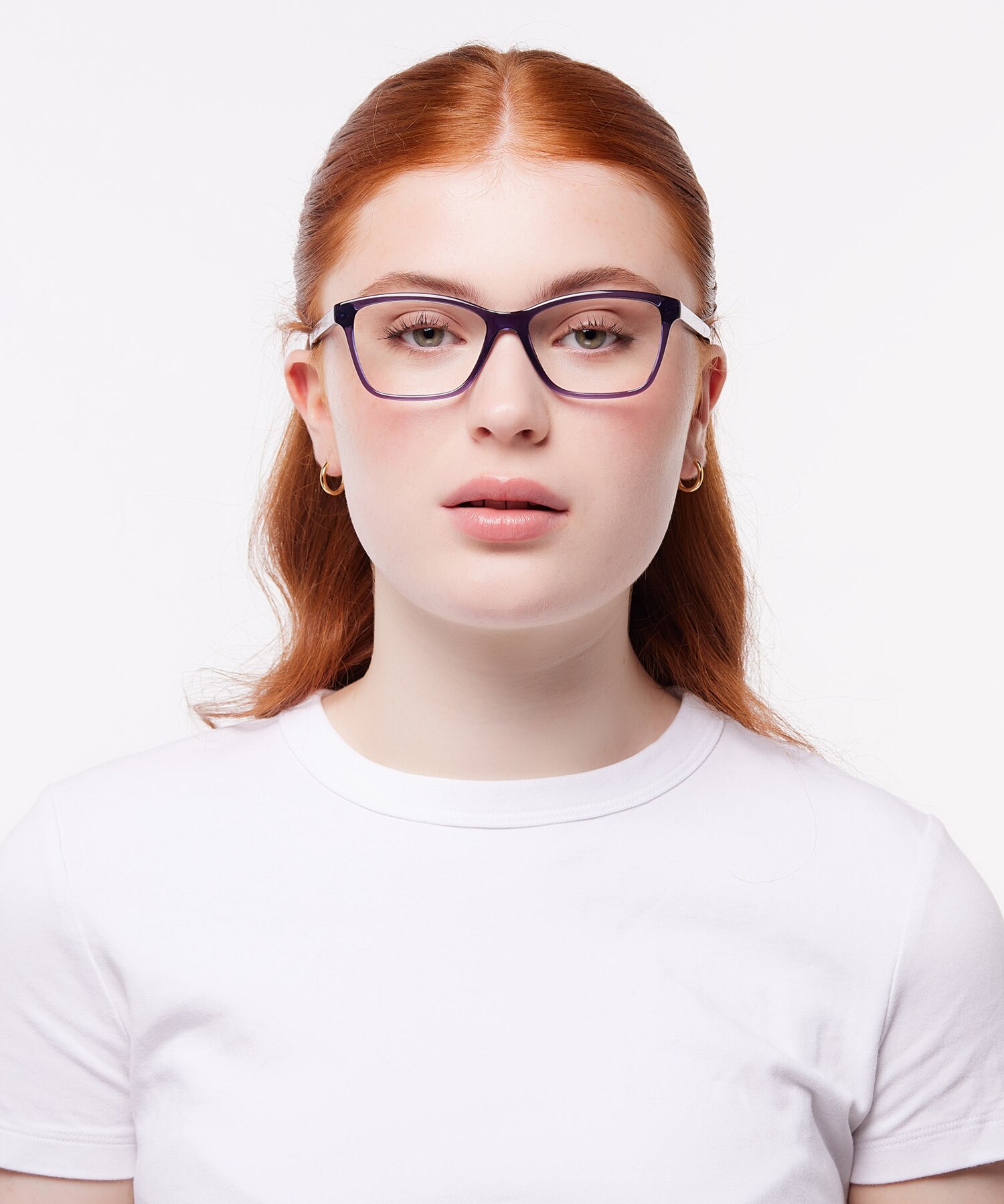 Glasses Direct ™ -Kara Cat Eye Crystal Purple Glasses for Women