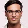 FT5836-B Grey AcetateEyeglass Frames for Men for Glasses Direct