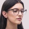PO3263V Transparent Grey AcetateEyeglass Frames for Women for Glasses Direct