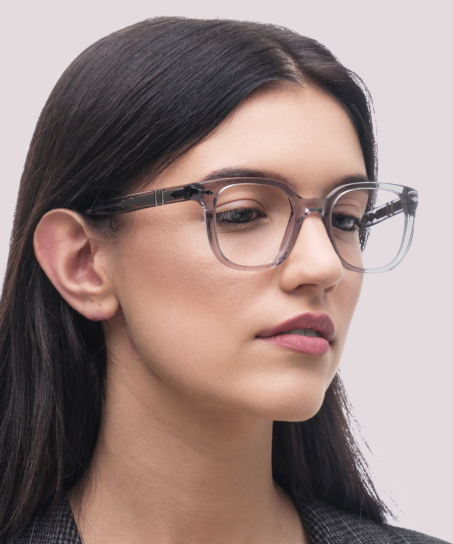PO3263V Transparent Grey AcetateEyeglass Frames for Women for Glasses Direct