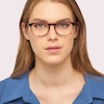 Delaney Havana PlasticEyeglass Frames for Women for Glasses Direct