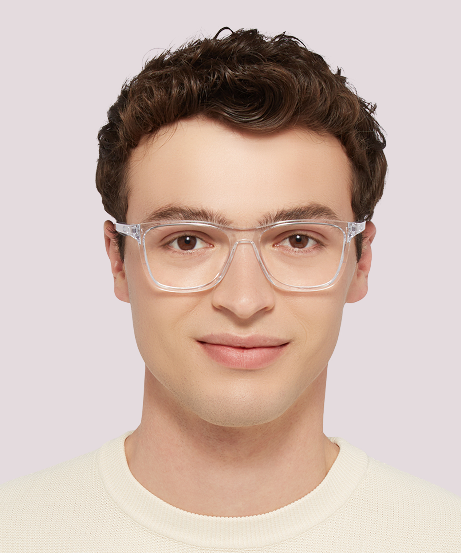 Centerboard Polished Clear PlasticEyeglass Frames for Men for Glasses Direct