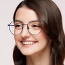 LV 1059 Blue MetalEyeglass Frames for Women for Glasses Direct