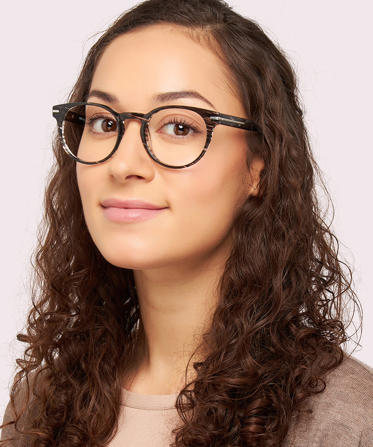 Dalston Shiny Grey Stripes AcetateEyeglass Frames for Women for Glasses Direct
