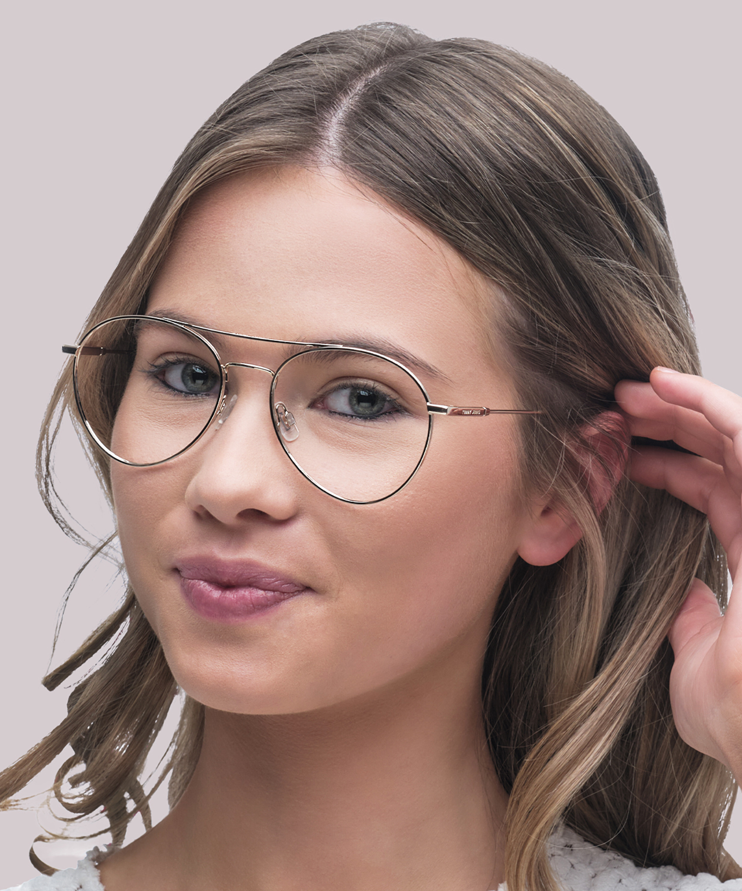 TJ 0088 Gold Shiny MetalEyeglass Frames for Women for Glasses Direct