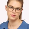 Dalston Shiny Khaki Horn AcetateEyeglass Frames for Women for Glasses Direct
