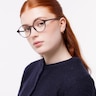 Kasia Crystal Grey PlasticEyeglass Frames for Women for Glasses Direct