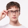 Double Down Satin Grey Smoke PlasticEyeglass Frames for Men for Glasses Direct