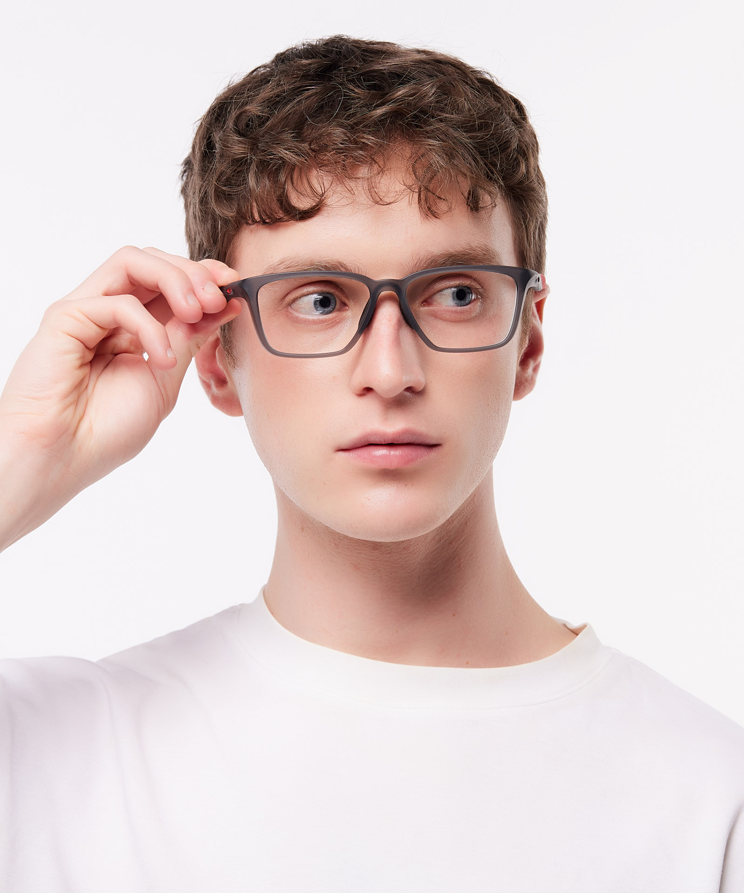 Double Down Satin Grey Smoke PlasticEyeglass Frames for Men for Glasses Direct
