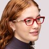 TB9186 Red AcetateEyeglass Frames for Women for Glasses Direct