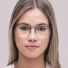 RB6421 Black On Silver MetalEyeglass Frames for Women for Glasses Direct