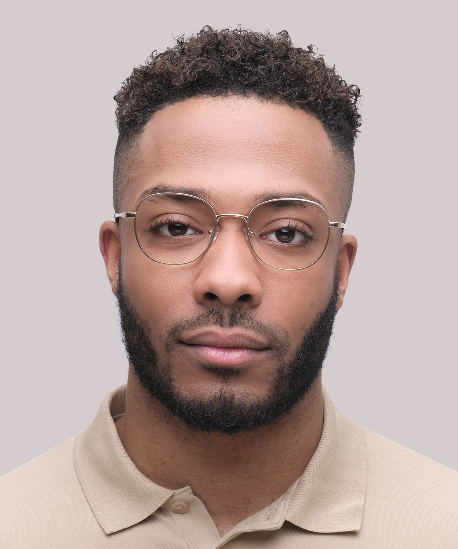 Harlan Satin Gold MetalEyeglass Frames for Men for Glasses Direct