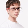 Double Down Satin Grey Smoke PlasticEyeglass Frames for Men for Glasses Direct