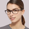 EA3099 Shiny Havana AcetateEyeglass Frames for Women for Glasses Direct