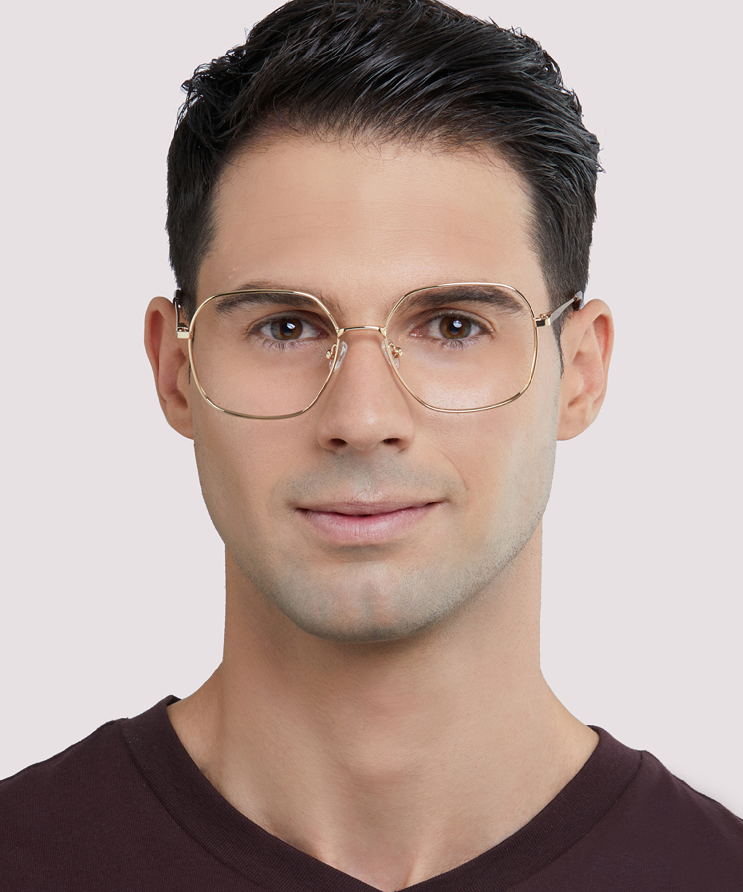 Bonnie Shiny Gold MetalEyeglass Frames for Men for Glasses Direct
