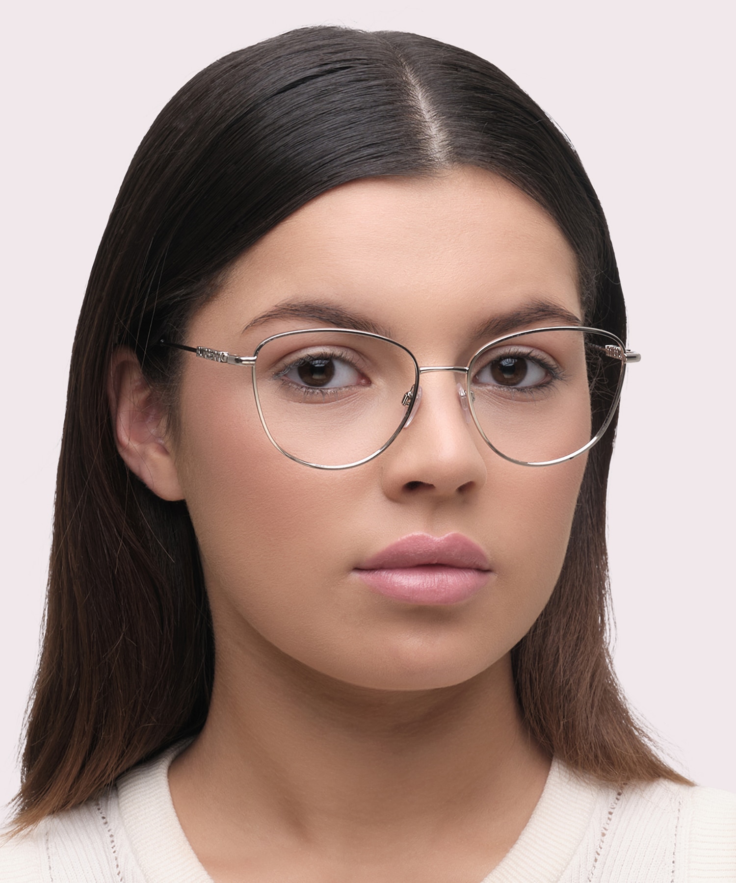 BE1376 Silver MetalEyeglass Frames for Women for Glasses Direct