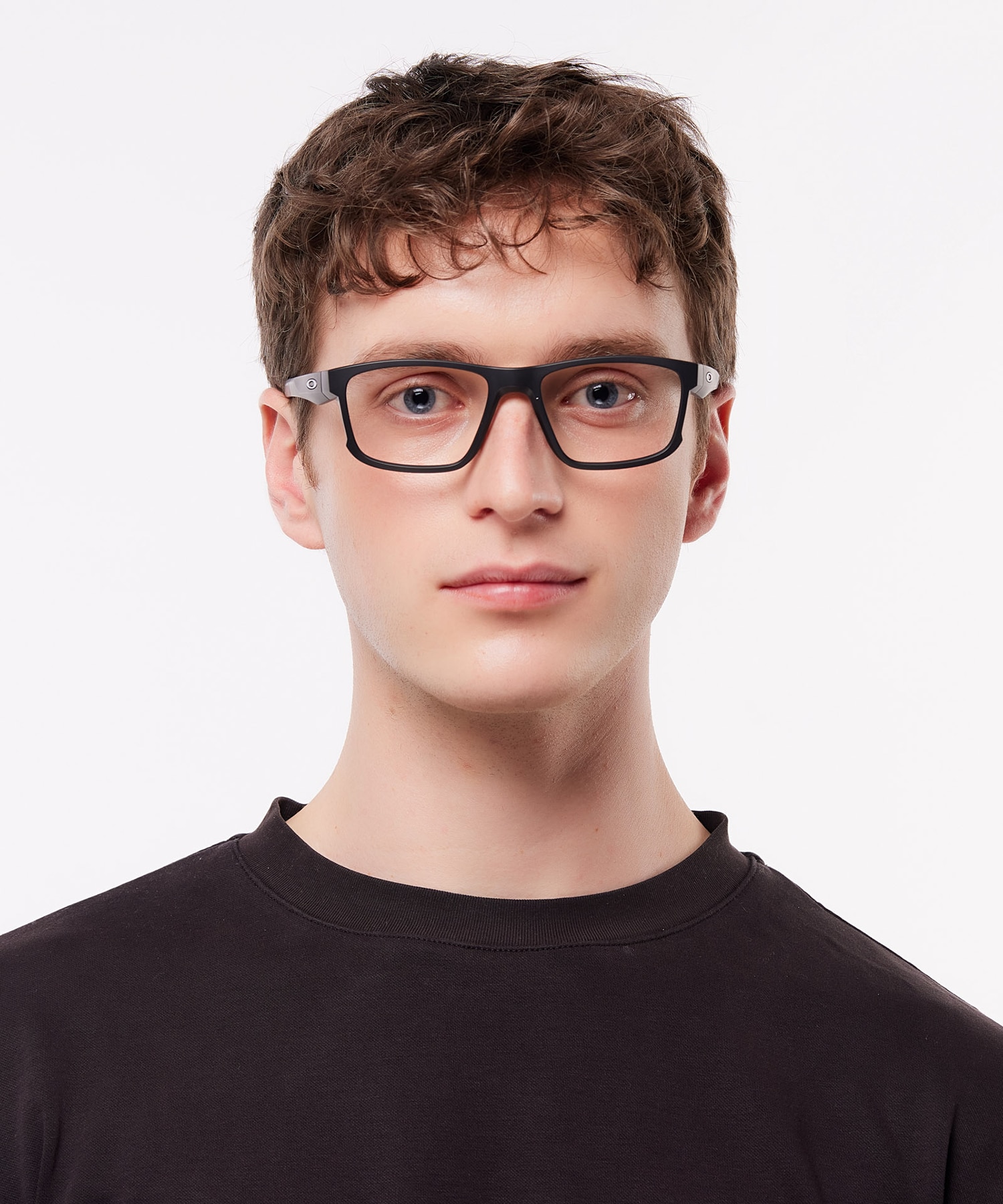 Hyperlink Satin Black PlasticEyeglass Frames for Men for Glasses Direct