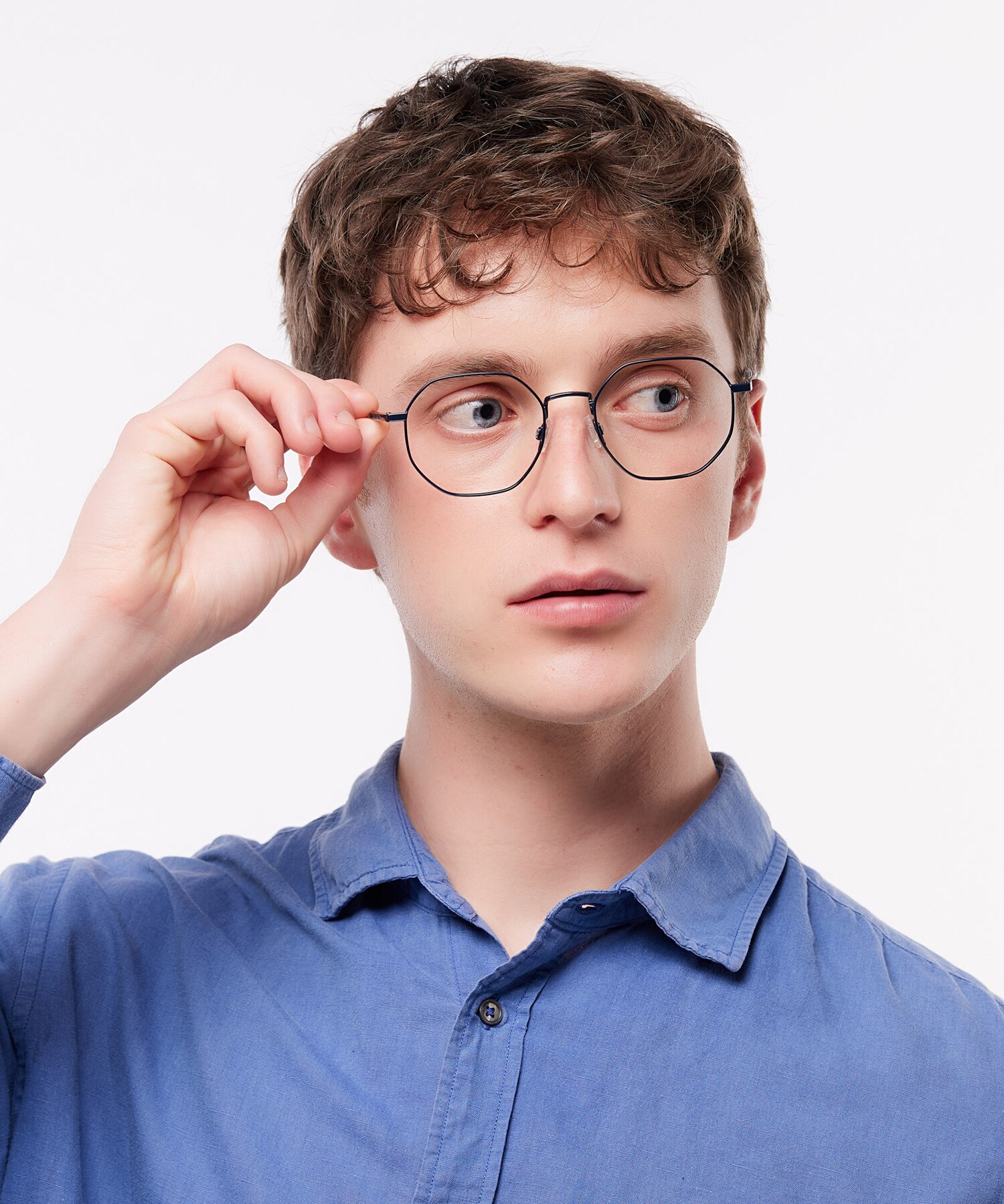 TJ 0096 Blue MetalSunglass Frames for Men for Glasses Direct