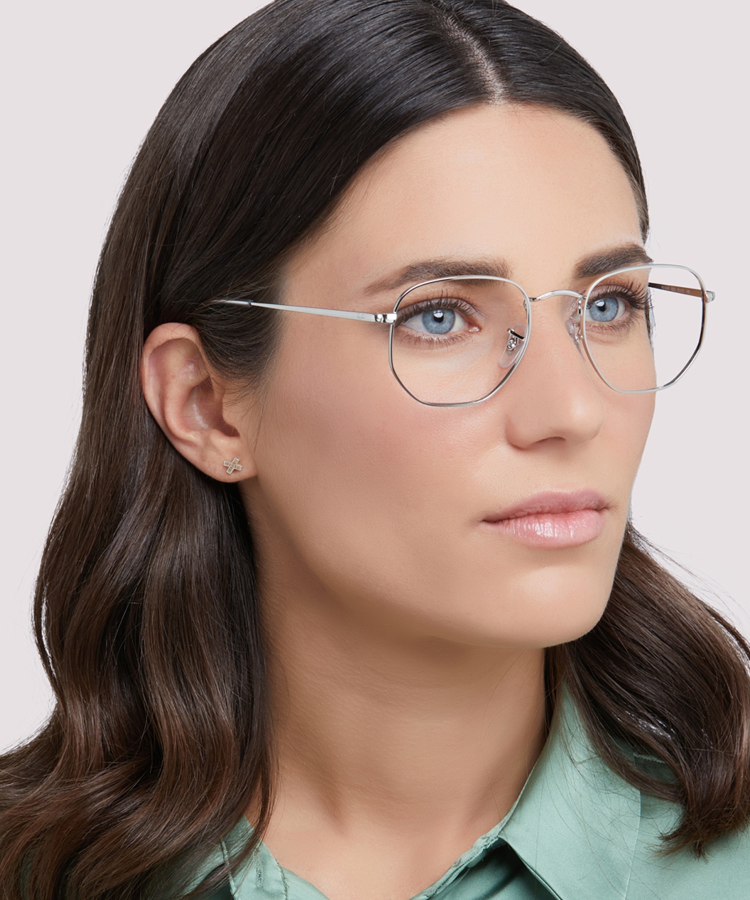 RB6448 Silver MetalEyeglass Frames for Women for Glasses Direct