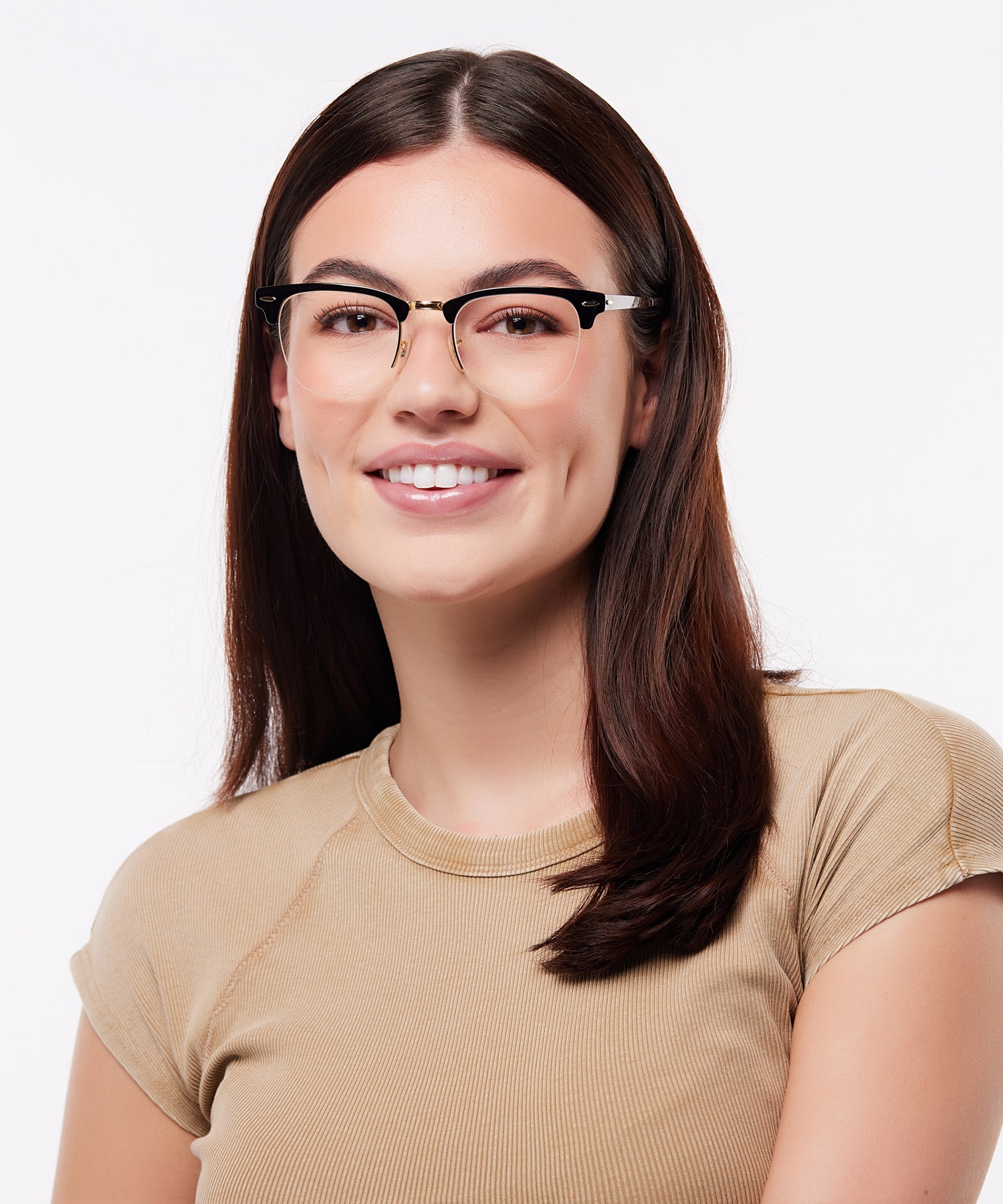 RB3716VM Black On Gold MetalEyeglass Frames for Women for Glasses Direct