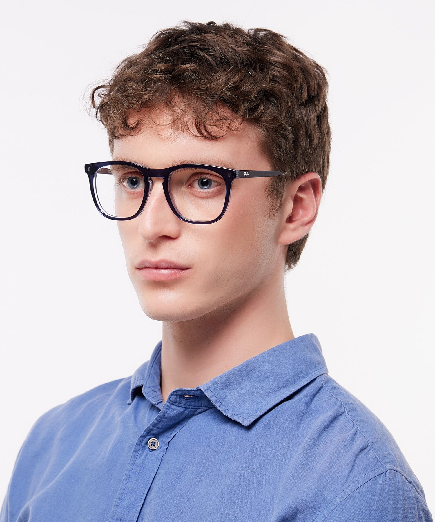 RB2210V Blue On Transparent Blue AcetateEyeglass Frames for Men for Glasses Direct