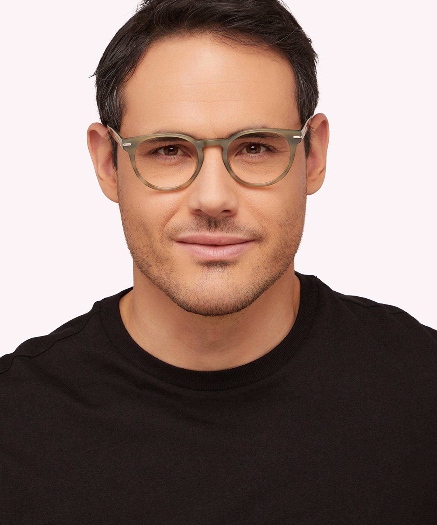 Dalston Shiny Khaki Horn AcetateSunglass Frames for Men for Glasses Direct