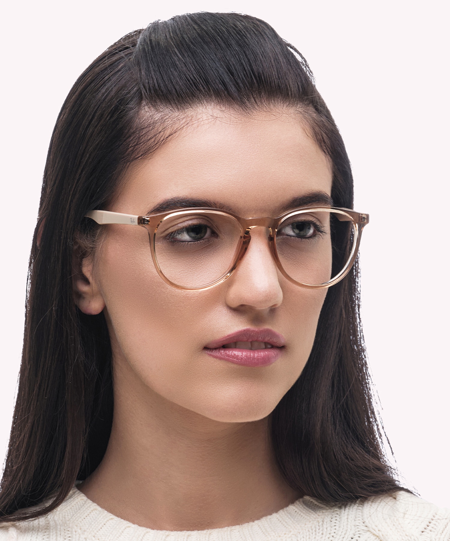 Erika Optics Transparent Brown PlasticEyeglass Frames for Women for Glasses Direct