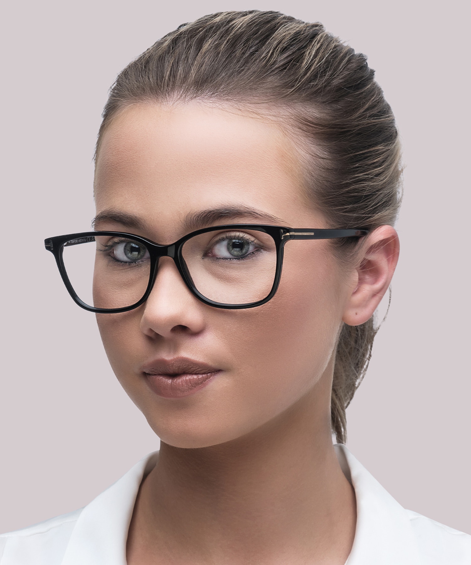 FT5842-B_54001 Black AcetateEyeglass Frames for Women for Glasses Direct