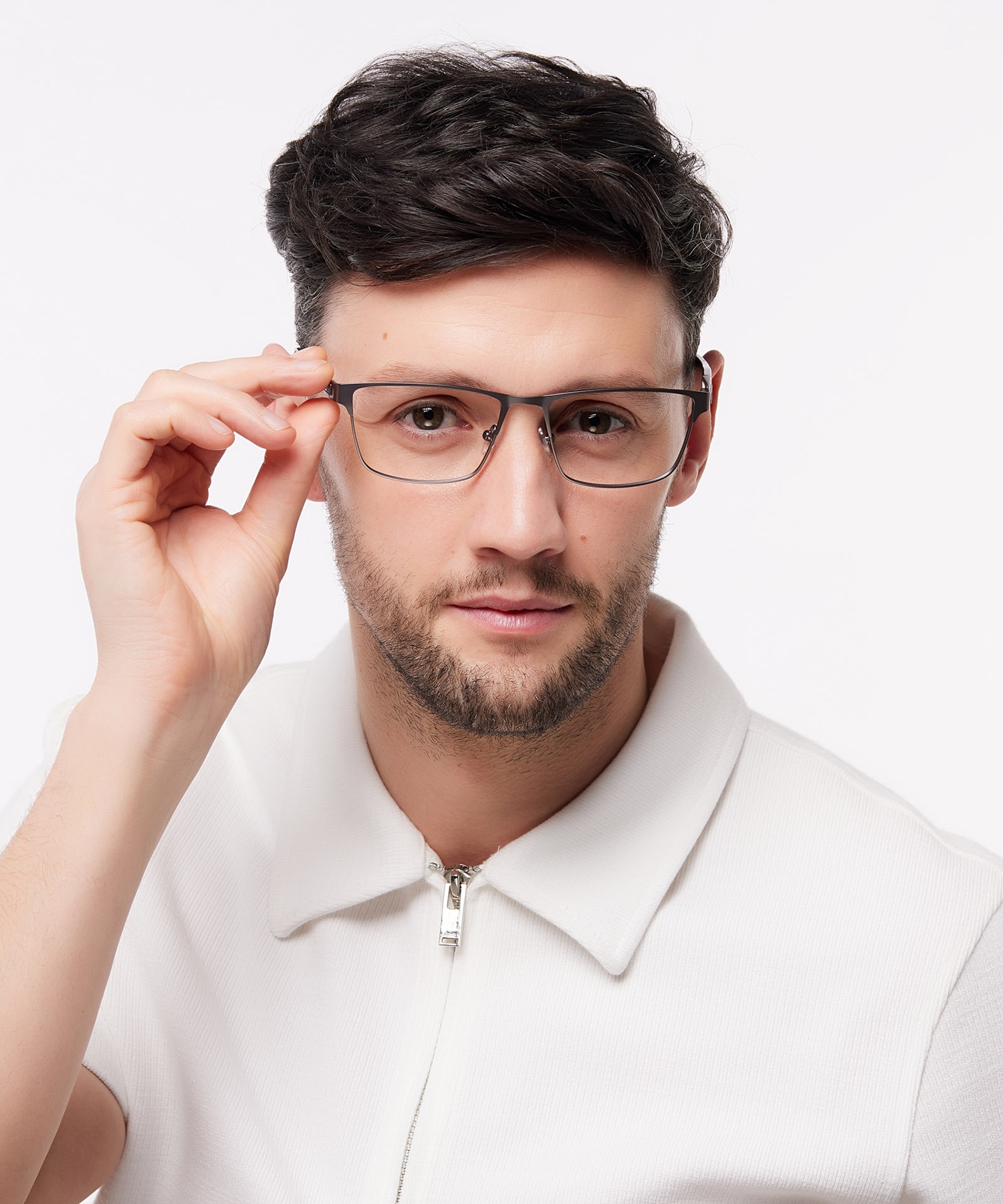 Ken Matte Grey MetalEyeglass Frames for Men for Glasses Direct