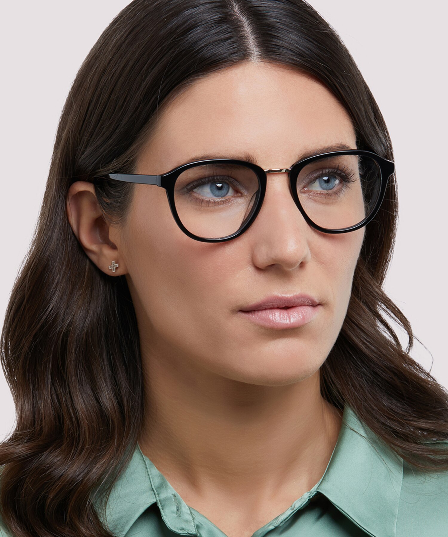 Cassidy Shiny Black PlasticEyeglass Frames for Women for Glasses Direct