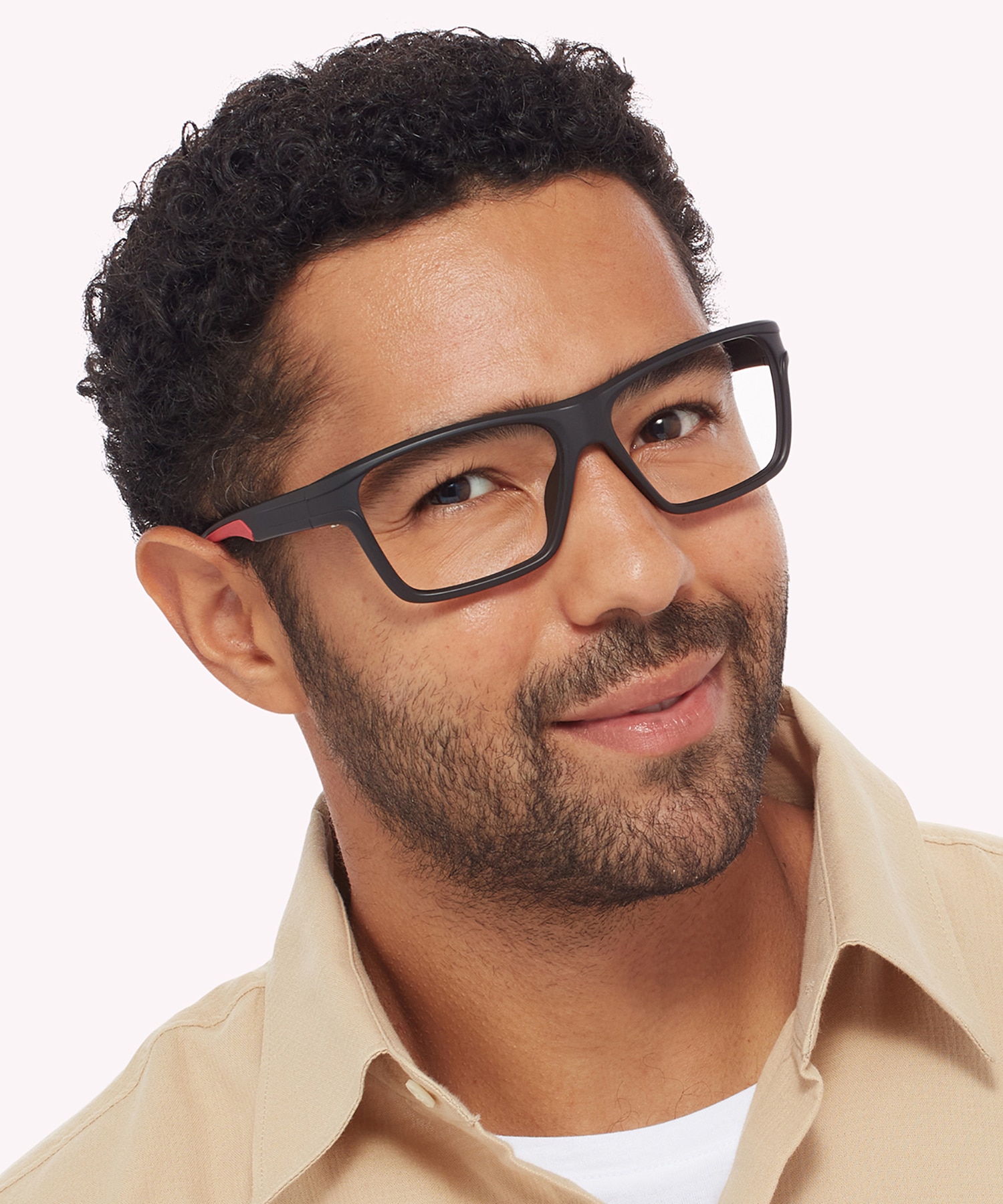 Performer Matte Black Red PlasticSunglass Frames for Men for Glasses Direct