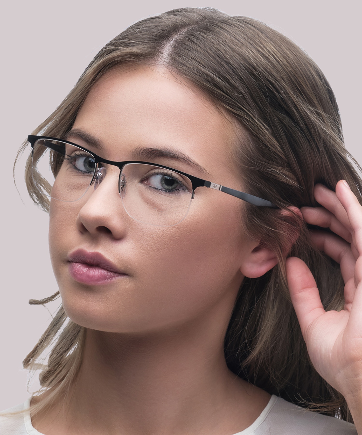 RB6513 Black On Silver MetalEyeglass Frames for Women for Glasses Direct